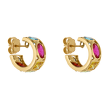 Arracadas 15 mm circonias colores 14K