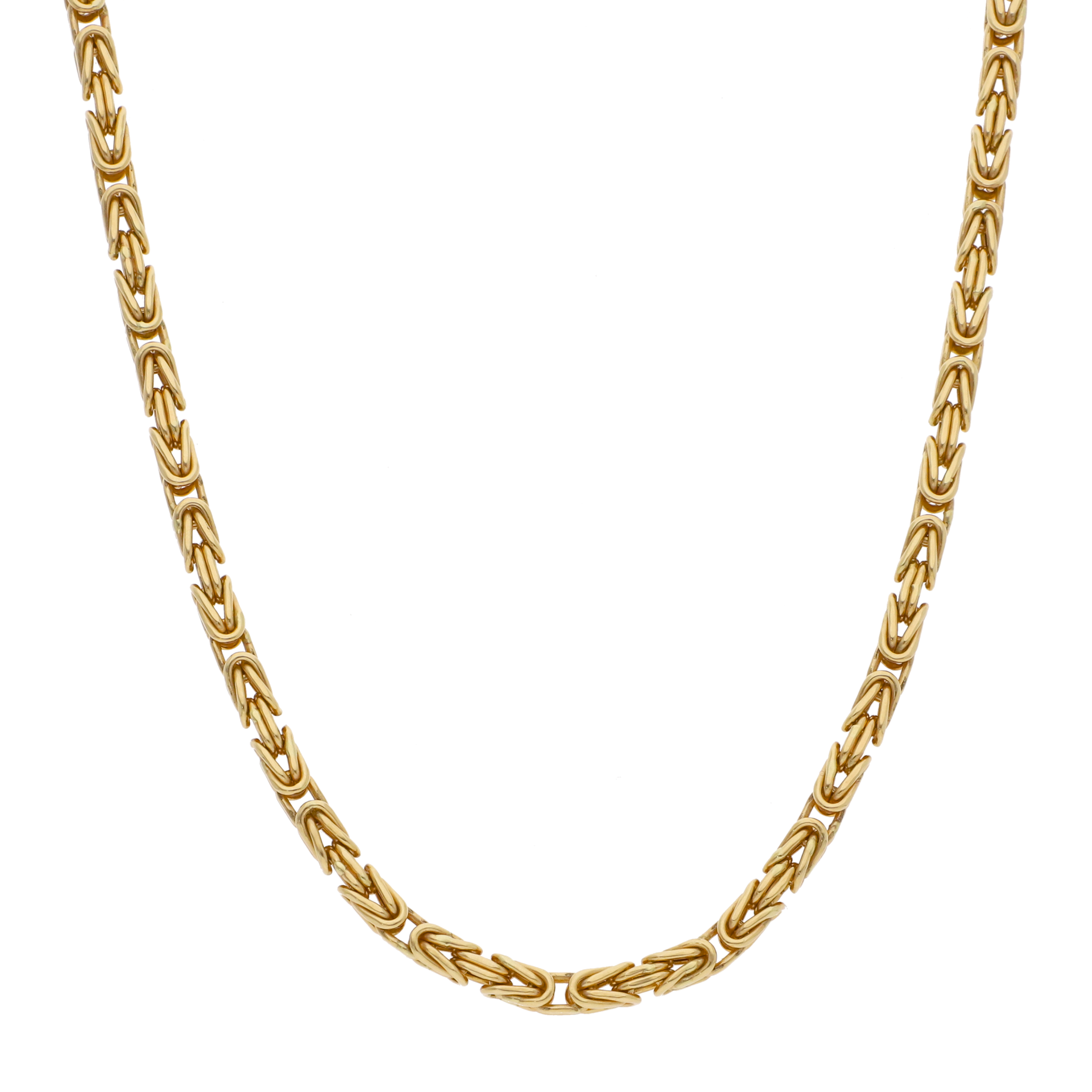 Cadena bizantina 4 mm oro amarillo 14K