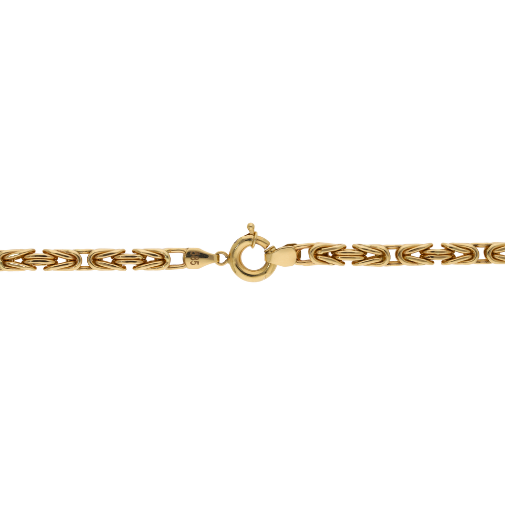 Cadena bizantina 4 mm oro amarillo 14K