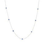 Collar oro blanco 14K circonias azules