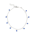 Pulsera circonias azules colgantes 14K