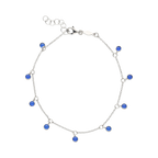 Pulsera circonias azules colgantes 14K