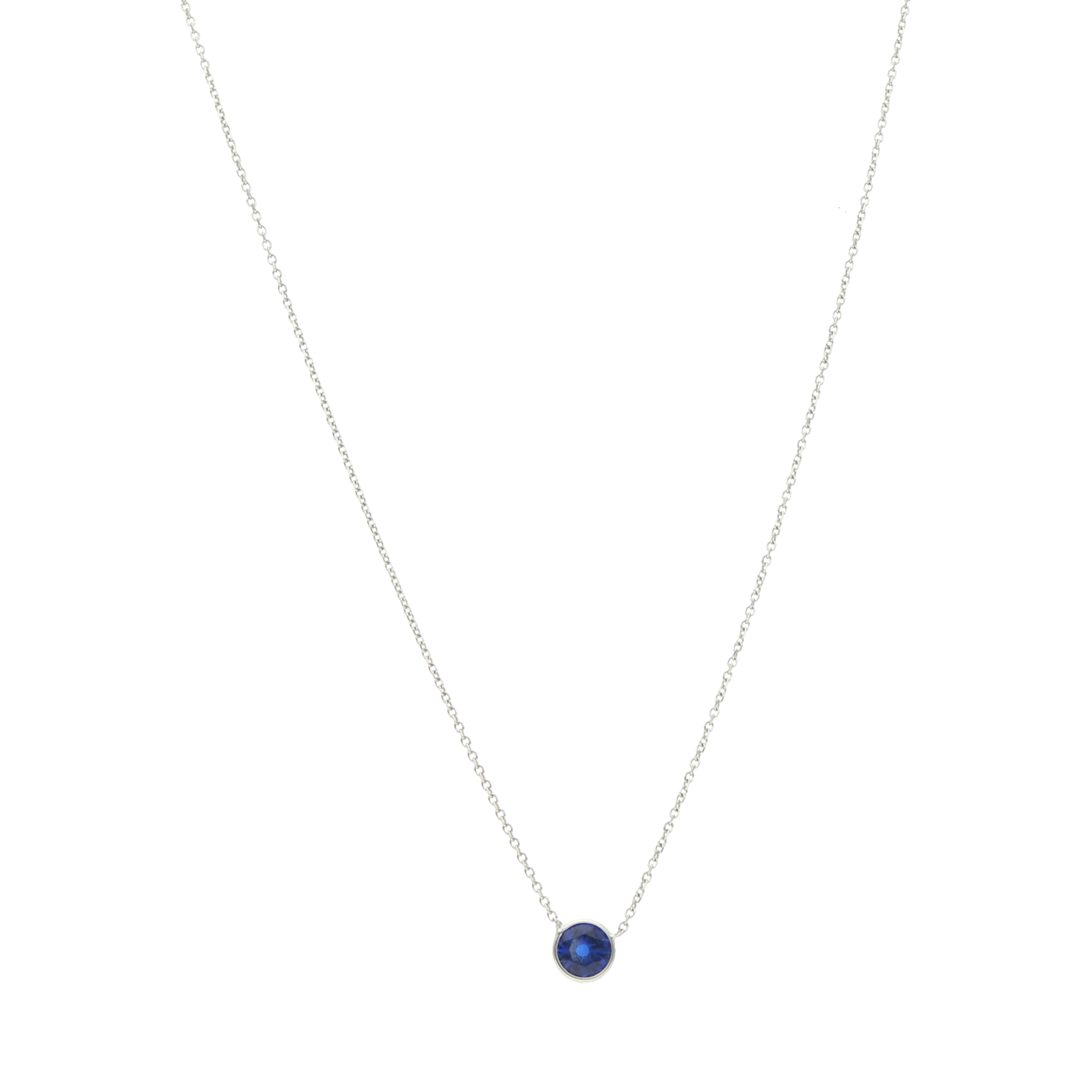 Collar oro blanco circonia 14K