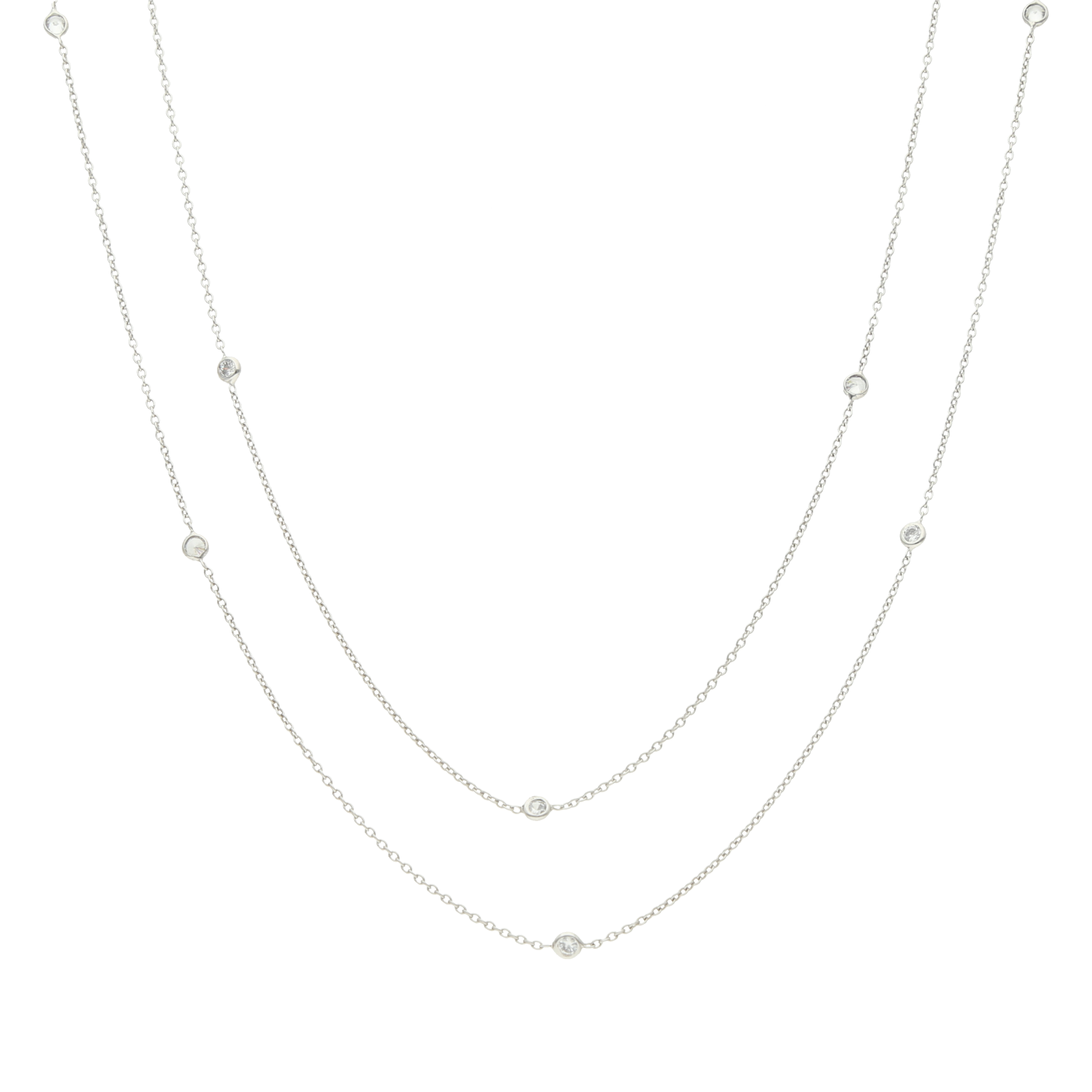 Collar layers oro blanco 14K