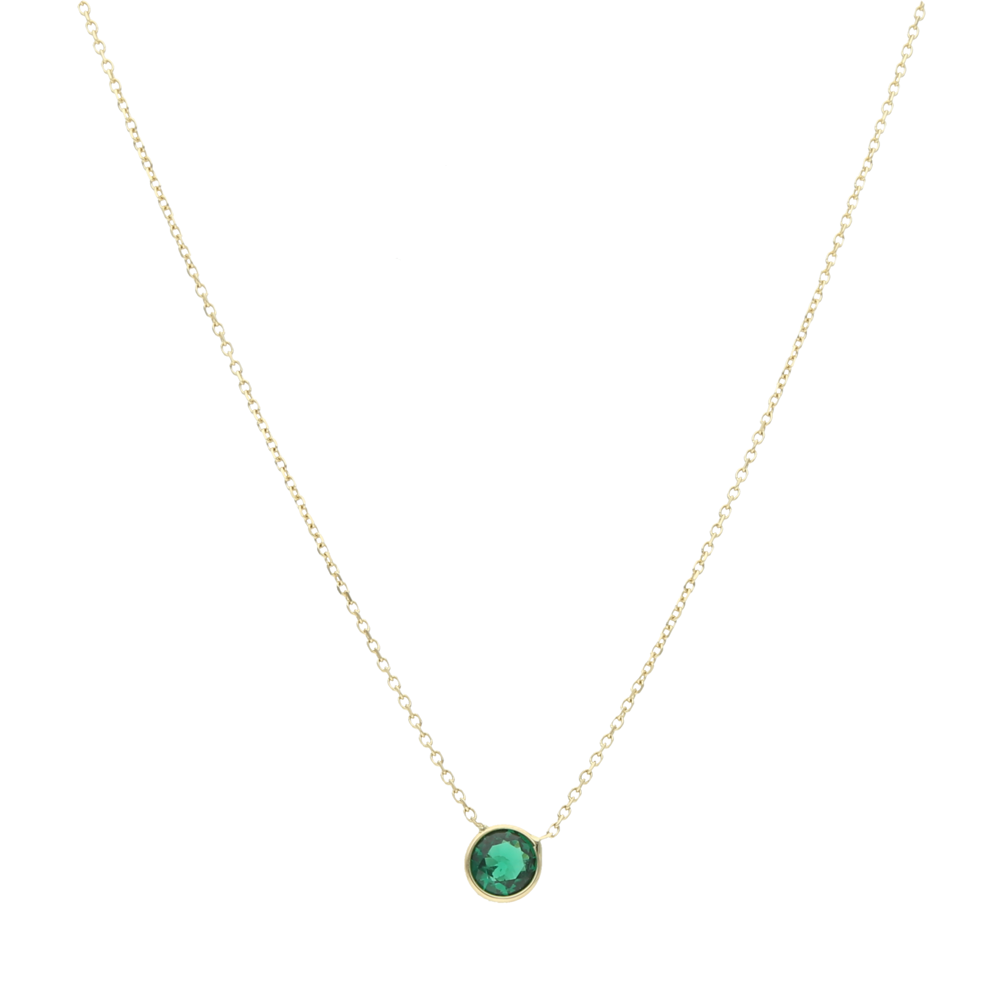 Collar oro amarillo circonia 14K