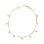 Pulsera circonias colgantes 14K