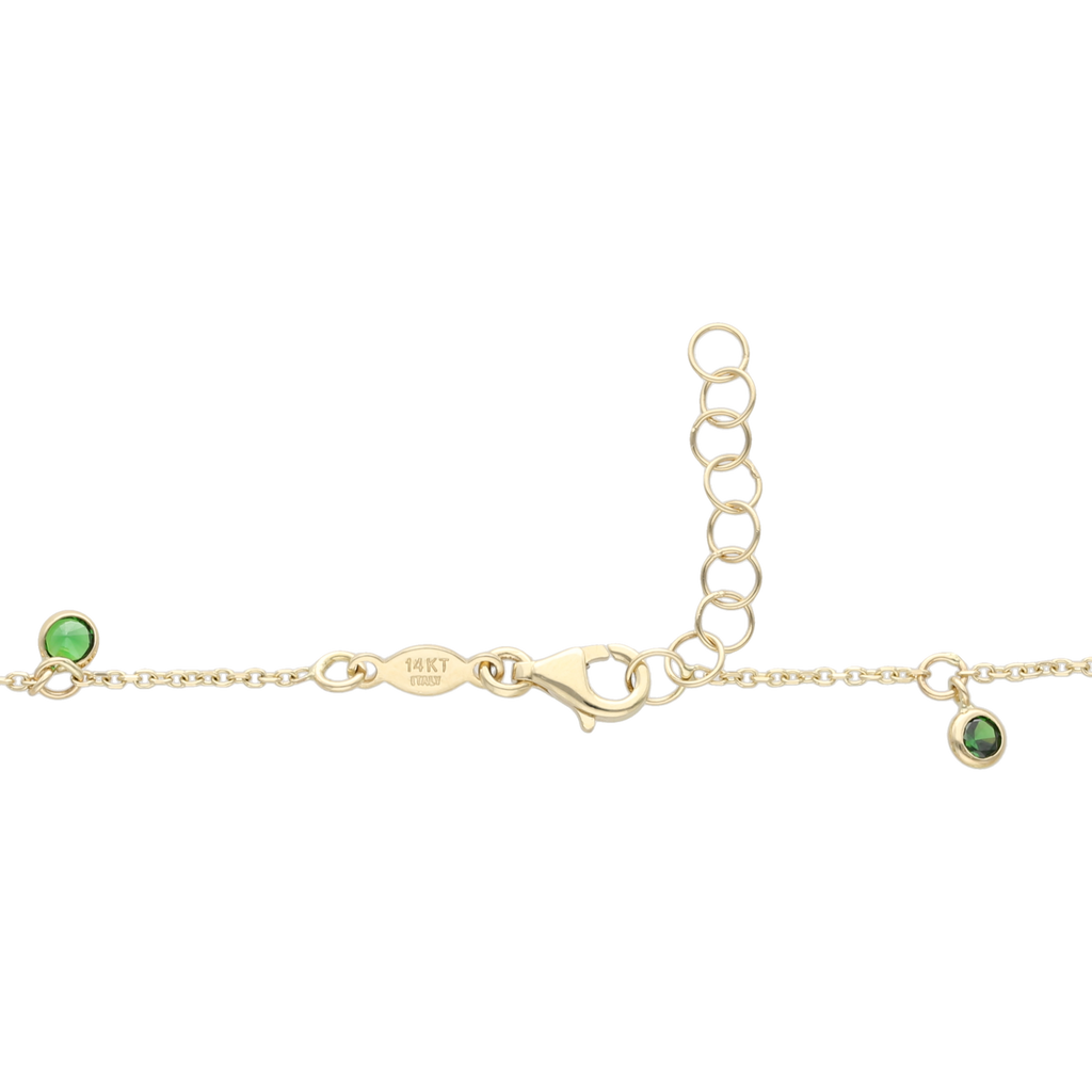 Pulsera circonias colgantes 14K