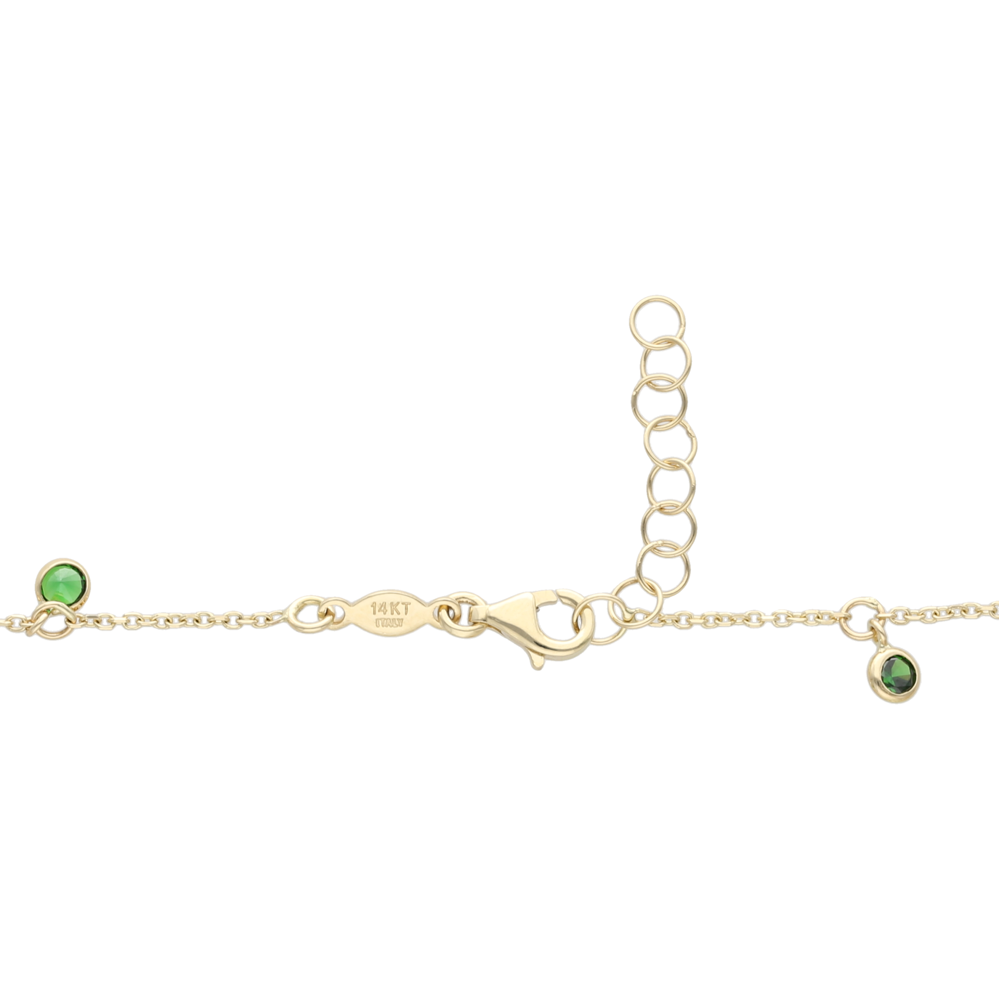 Pulsera circonias colgantes 14K