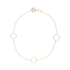 Pulsera círculos diamantados 14K