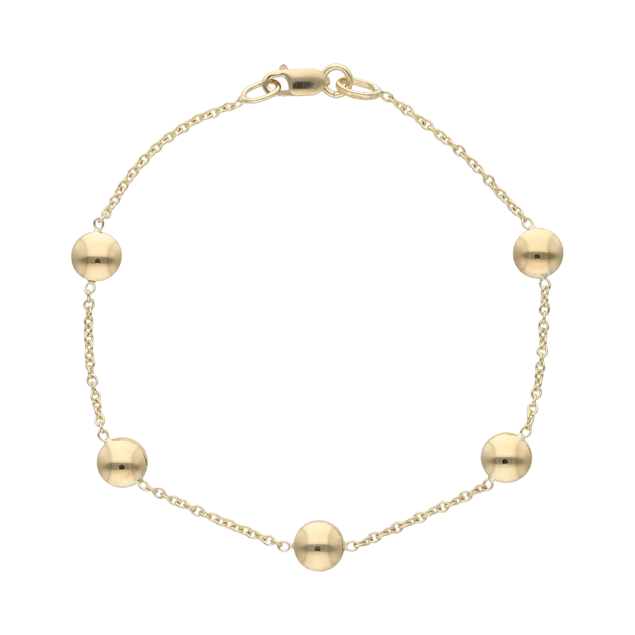 Pulsera círculos huecos 14K