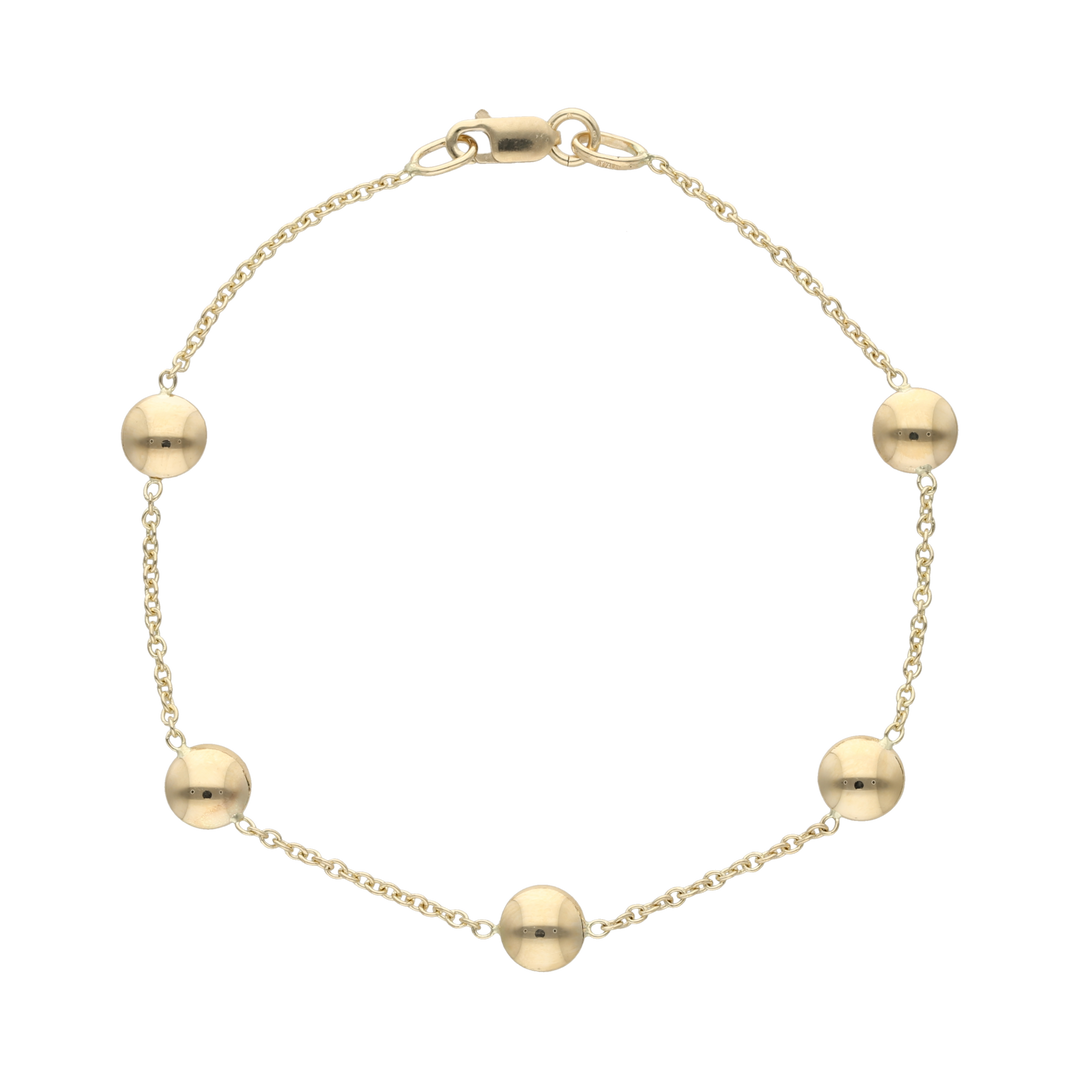 Pulsera círculos huecos 14K