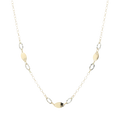Collar bicolor figuras diamantadas 14K