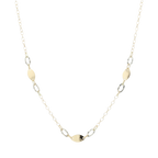 Collar bicolor figuras diamantadas 14K