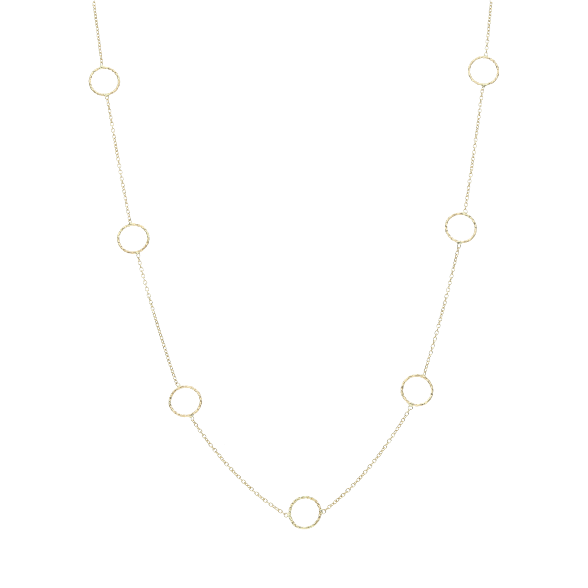 Collar círculos diamantados 14K