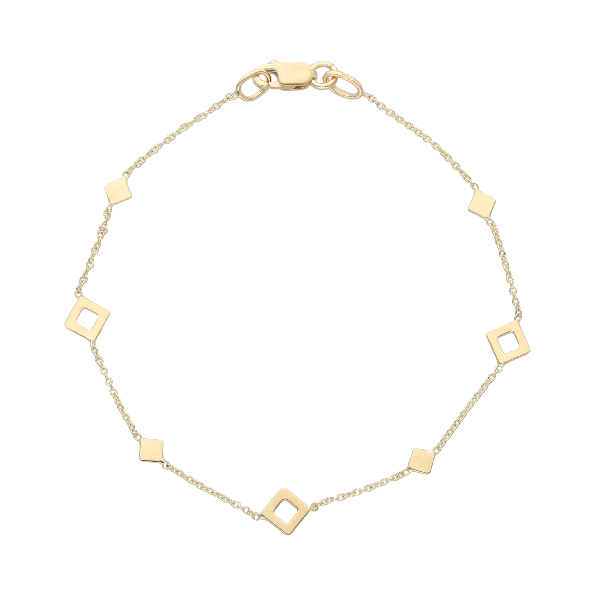 Pulsera rombos 14K