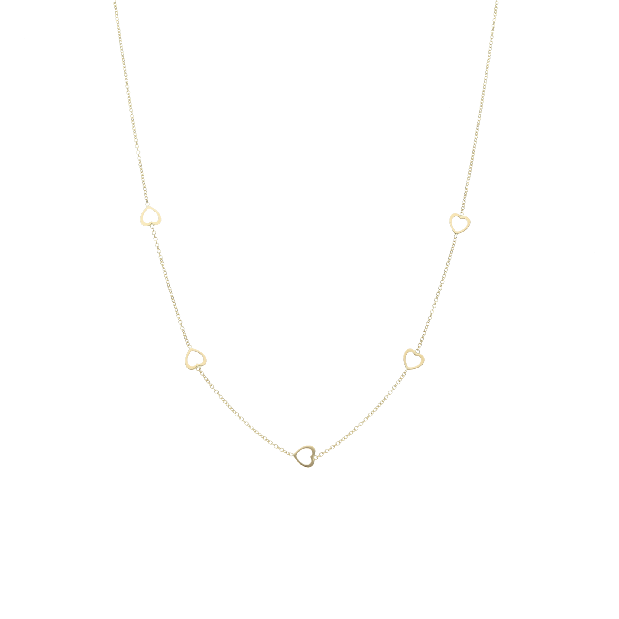 Collar corazones 14K