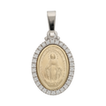 Medalla Milagrosa circonias bicolor 14K