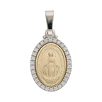 Medalla Milagrosa circonias bicolor 14K