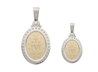 Medalla Milagrosa circonias bicolor 14K