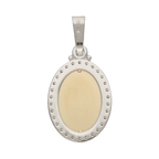 Medalla Guadalupe circonias bicolor 14K