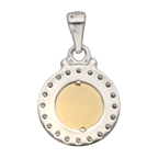 Medalla Guadalupe circonias bicolor 14K