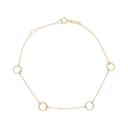 Pulsera círculos tricolor 14K