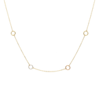 Collar círculos tricolor 14K