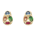 Broquel gota circonias colores 14K