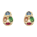 Broquel gota circonias colores 14K