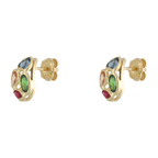 Broquel gota circonias colores 14K