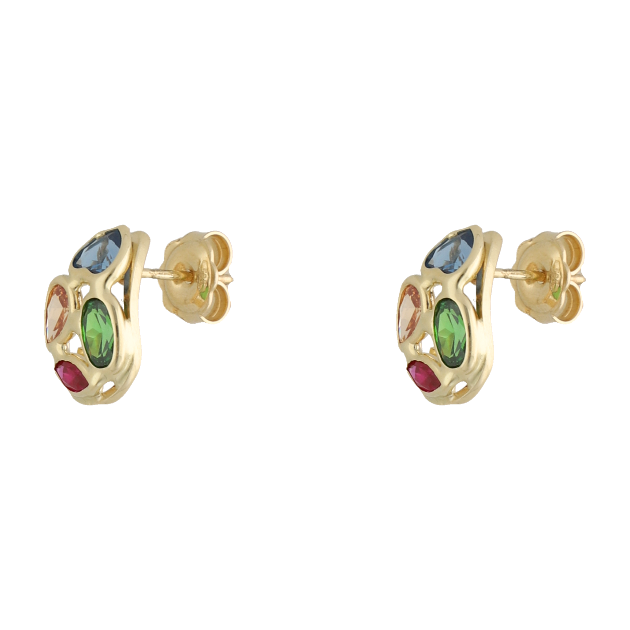 Broquel gota circonias colores 14K