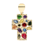 Cruz circonias colores 14K