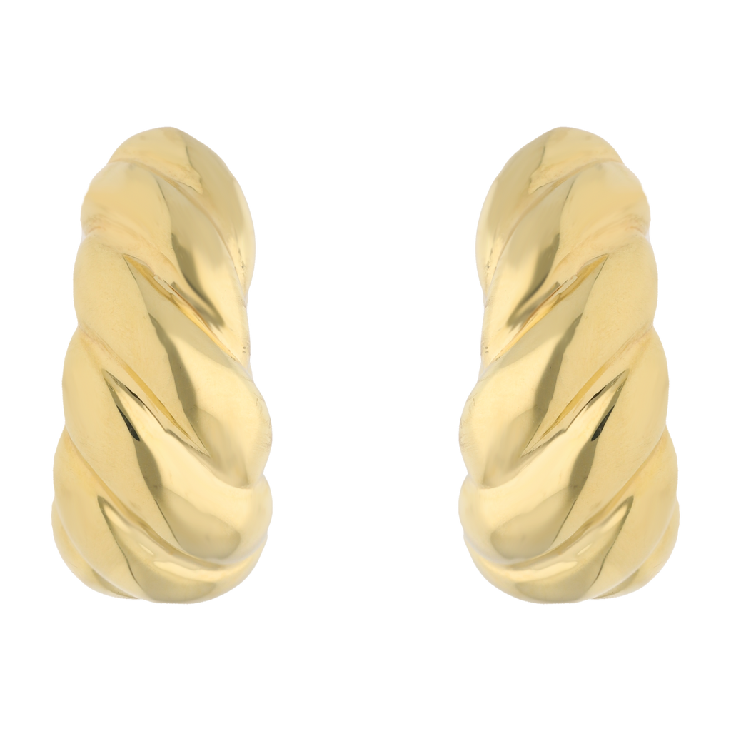 Arracadas caracol huecas 14K