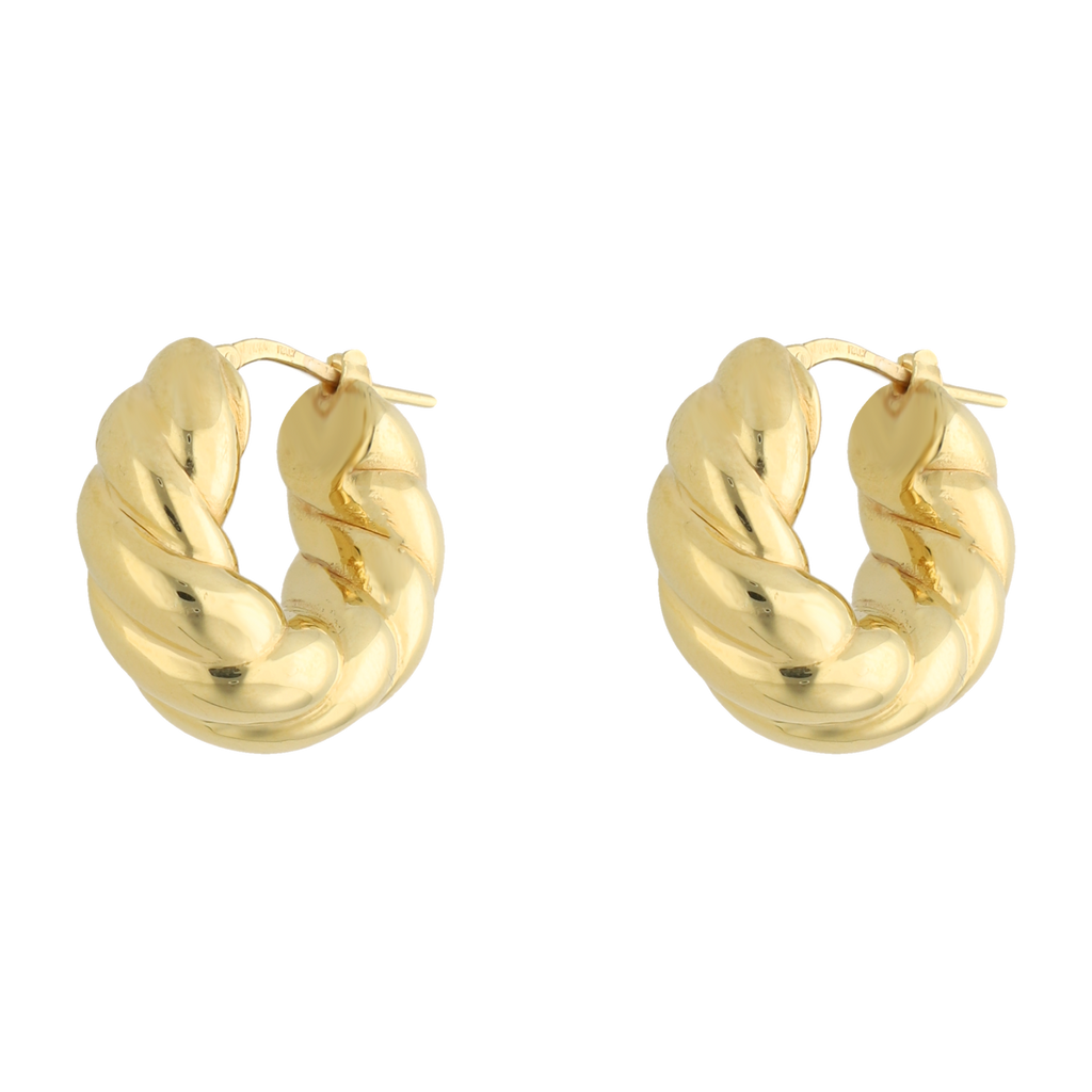 Arracadas caracol huecas 14K