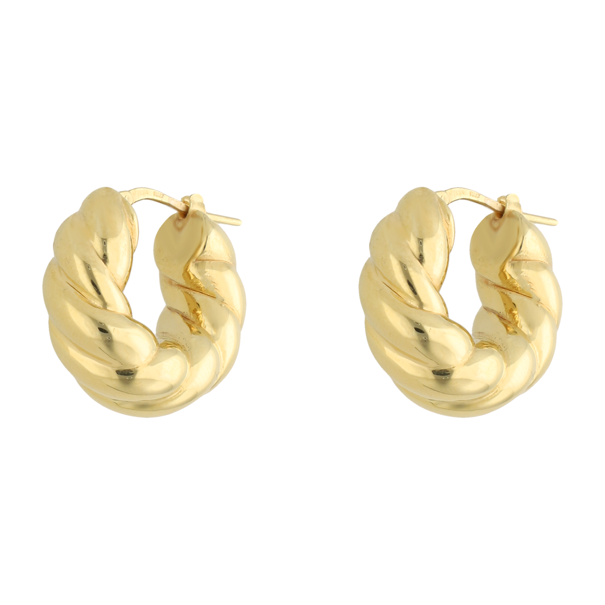 Arracadas caracol huecas 14K