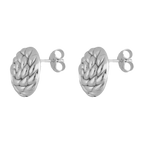 Broquel soga oro blanco 14K