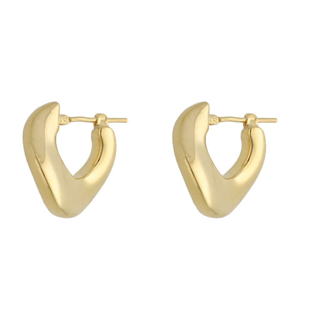Arracadas huecas chuecas 14K