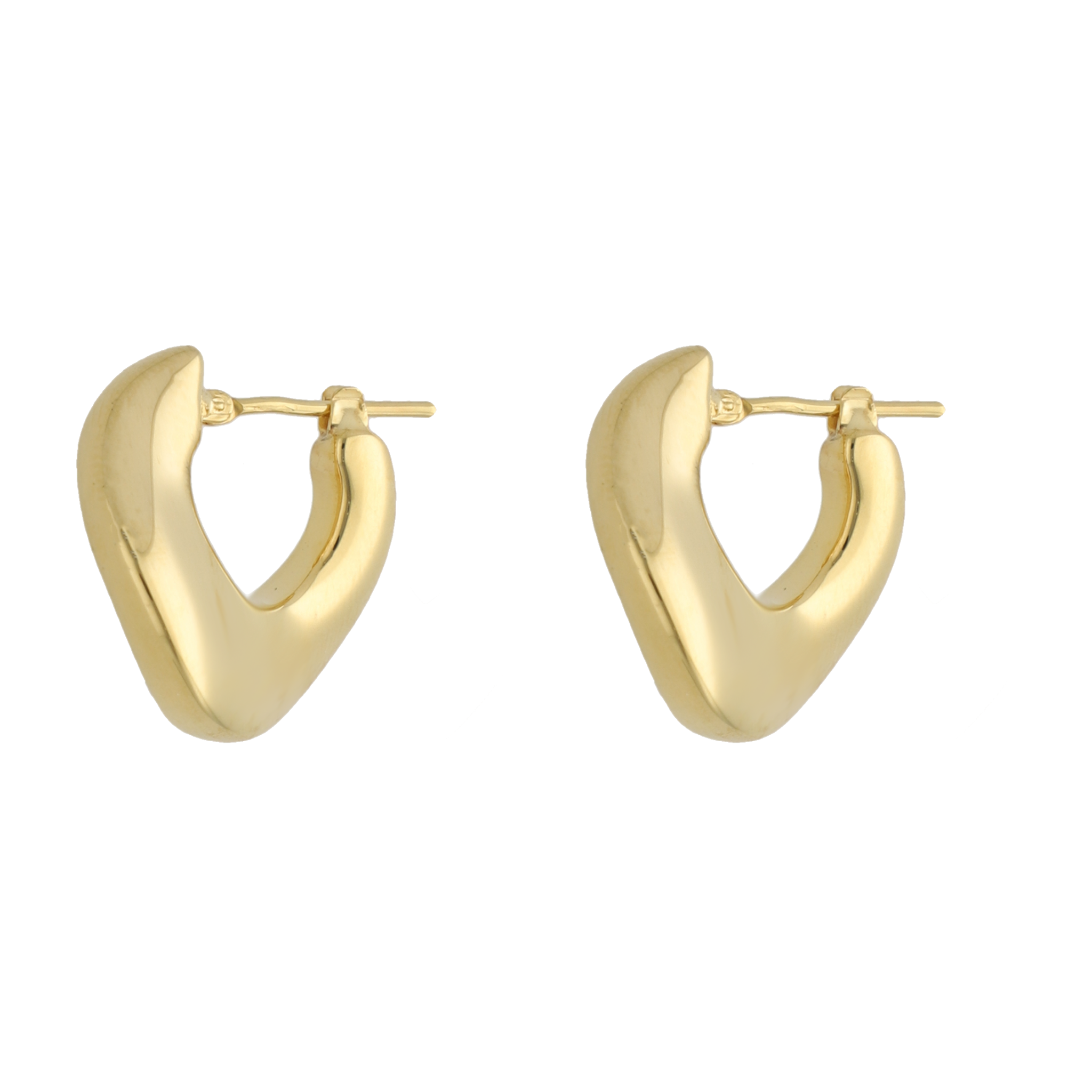 Arracadas huecas chuecas 14K