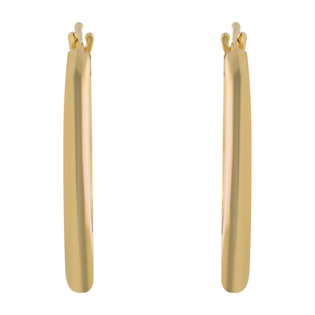 Arracadas huecas lisas 14K