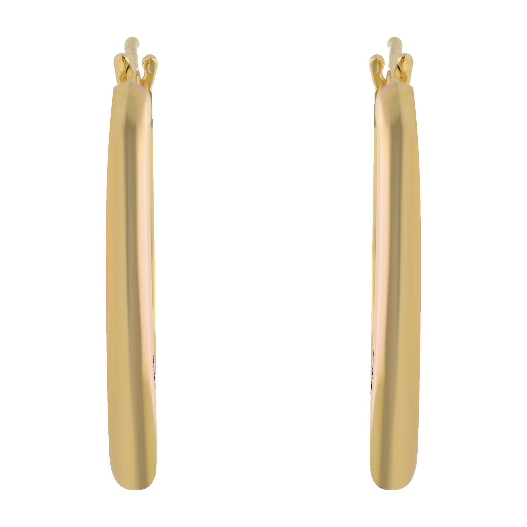 Arracadas huecas lisas 14K