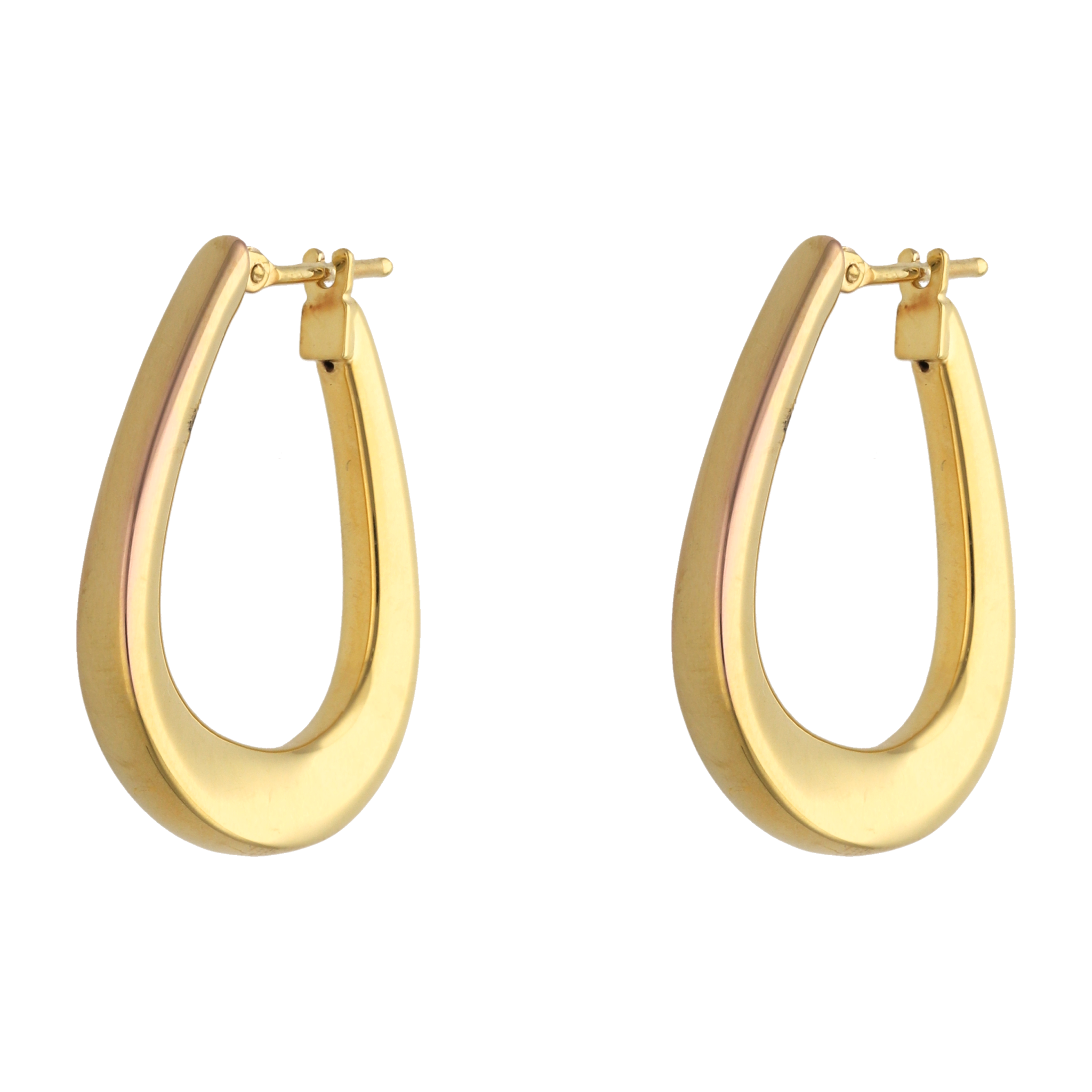 Arracadas huecas lisas 14K