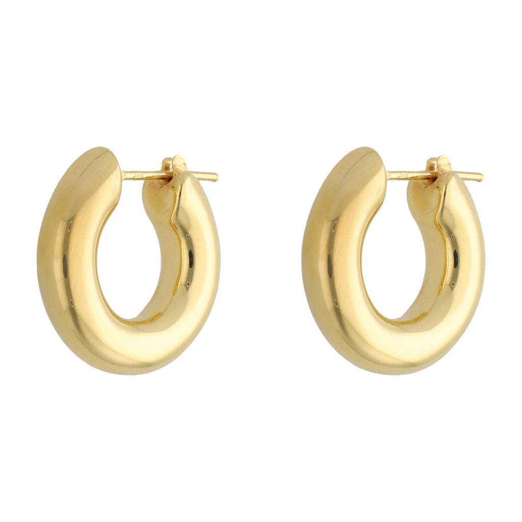 Arracadas 11mm huecas 14K