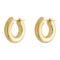 Arracadas 11mm huecas 14K