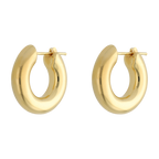 Arracadas 11mm huecas 14K