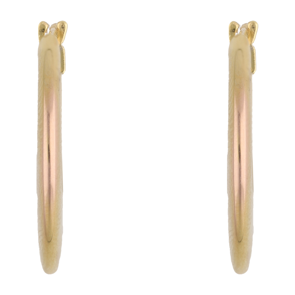 Arracadas huecas lisas 14K