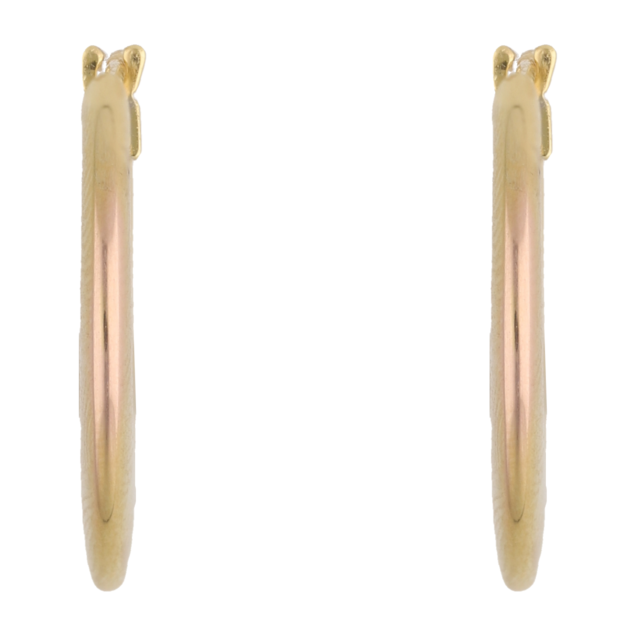 Arracadas huecas lisas 14K