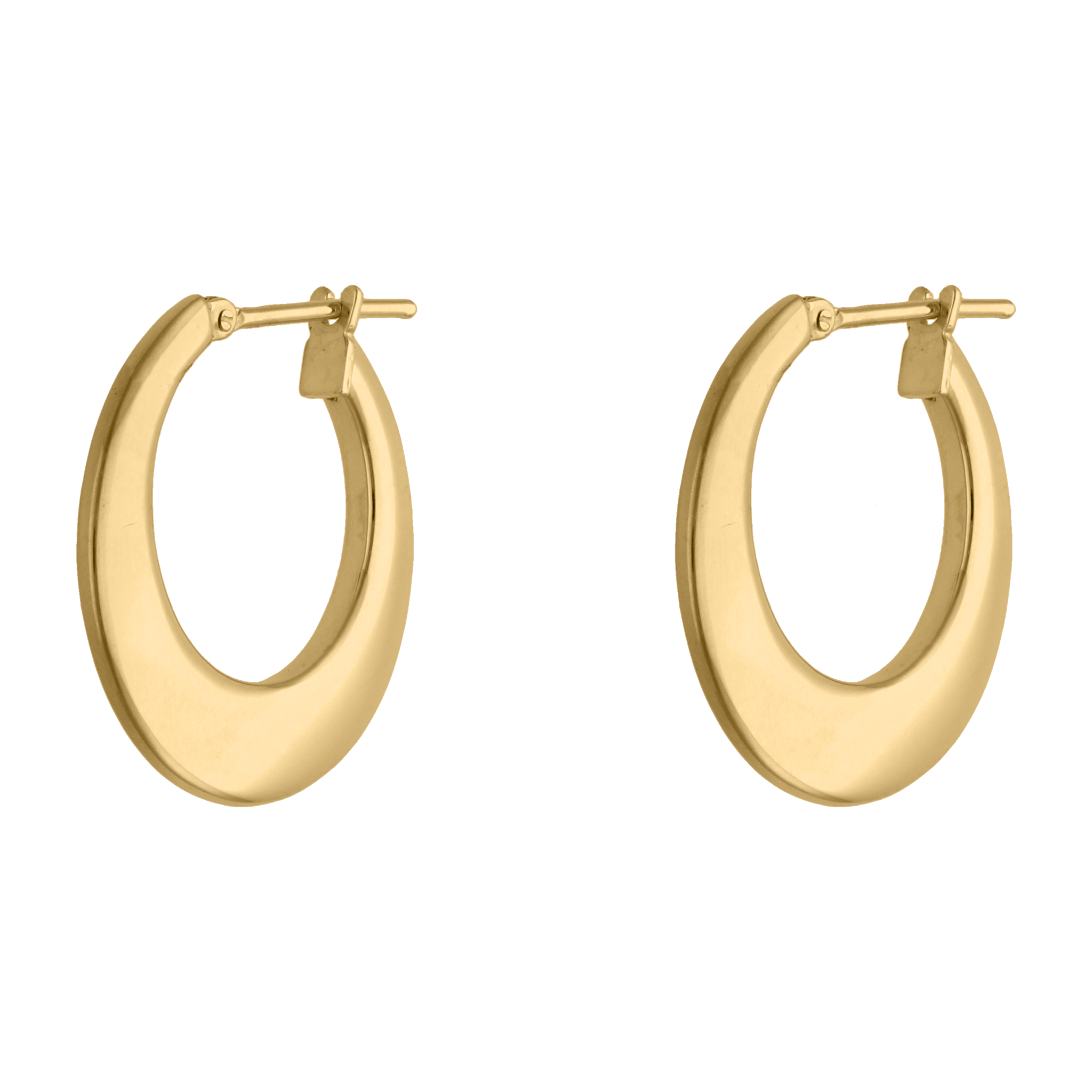Arracadas huecas lisas 14K