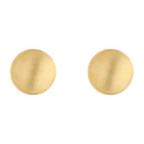 Aretes botón grandes mate 14K