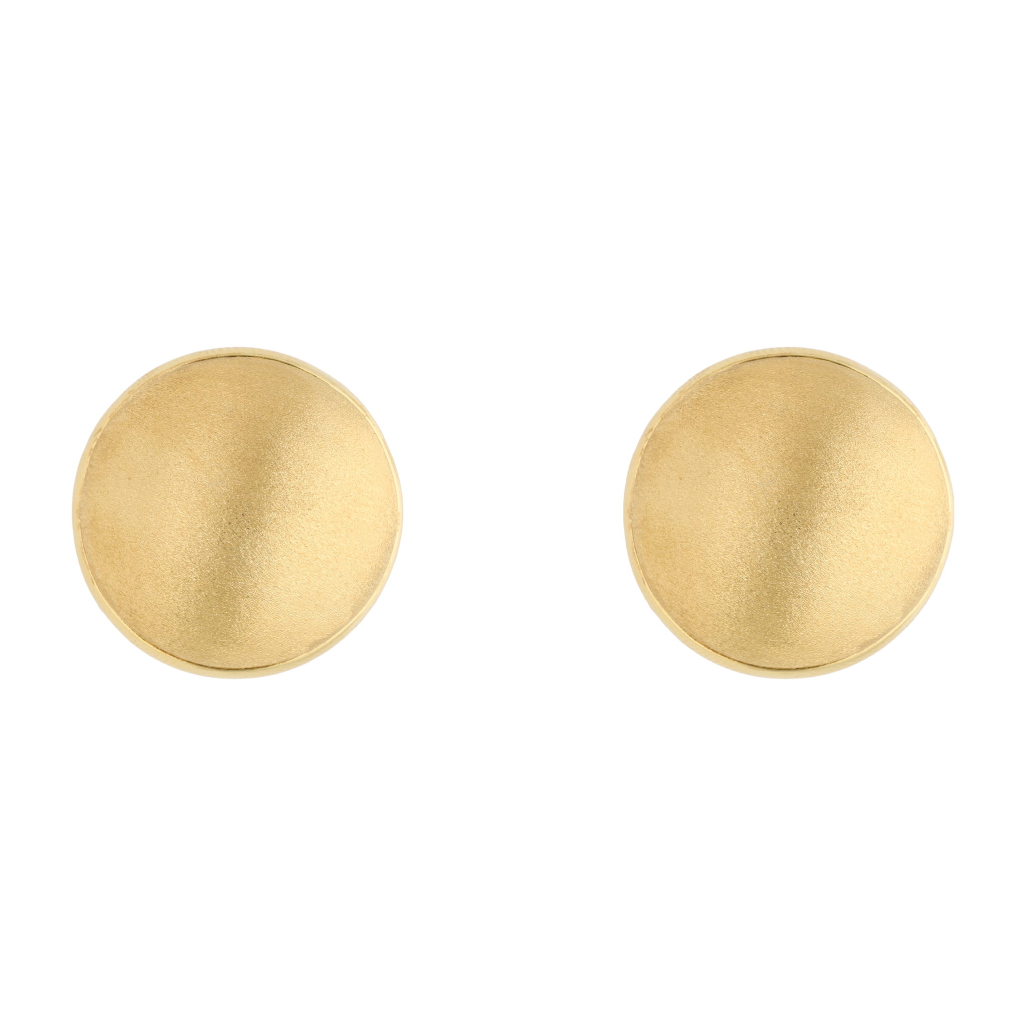 Aretes botón grandes mate 14K