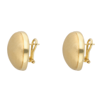 Aretes botón grandes mate 14K
